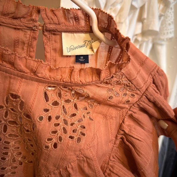 Universal Thread Women's Ruffled Eyelet Blouse - Rust - Picture 2 of 2